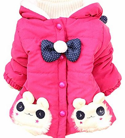 Hotportgift Girls Kids Baby Toddler Fur Rabbits Bunny Winter Coat Jacket Snowsuit Outwear
