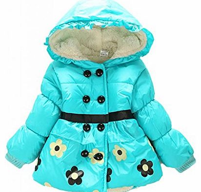 Kids Baby Girls Flower Thicken Hooddie Winter Warm JACKET COAT Outwear Snowsuit