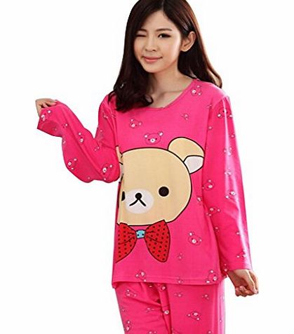 Hotportgift Multi-color Womens Fall Lip Print Cotton Pyjamas Ladies Winter Pjs Nightwear Sleepwear