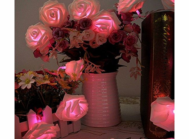 Hotportgift Rose Flower Fairy String Lights 20LED Wedding Garden Party Christmas Decoration