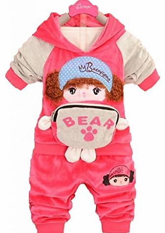 Toddlers Baby Girls Set Doll Printed Suit Top Pants Fall Winter Clothes 6-24M