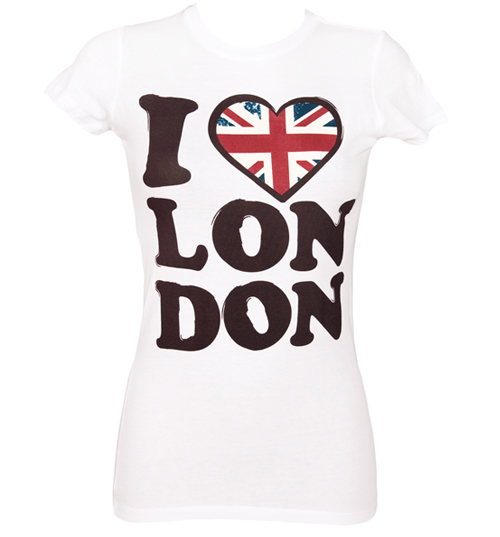 Ladies White I Love London T-Shirt from House of