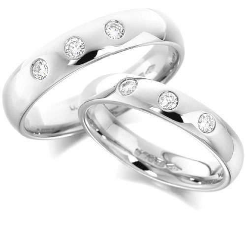 House Of Williams 5mm 0.15 Ct Diamond Court Wedding Band In 9 Ct White Gold