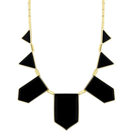 House of Harlow 14kt Gold Plated Black Resin