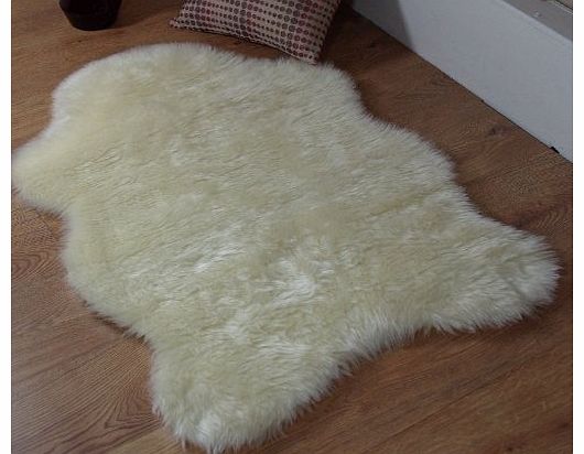 Cream ivory faux fur single sheepskin stule rug 70 x 100 cm