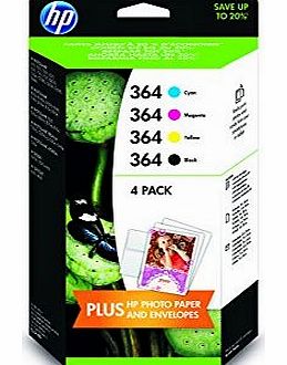 HP 364 Black, Cyan, Magenta, Yellow - Original Ink Cartridge Combo Content Pack - Standard Capacity