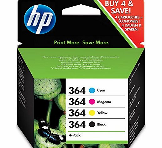 HP 364 Print Cartridge Combo Pack - (1 x Black, Yellow, Cyan, Magenta)