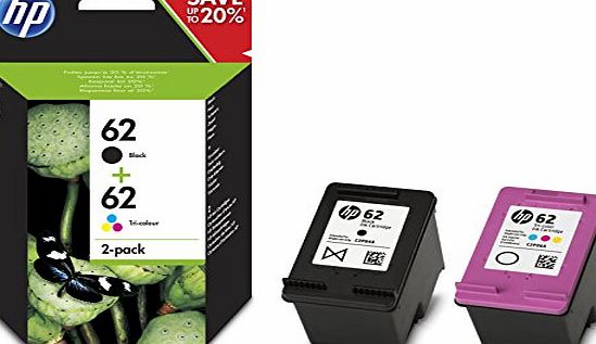 HP 62 2-pack Black/Tri-color Original Ink Cartridges (N9J71AE)