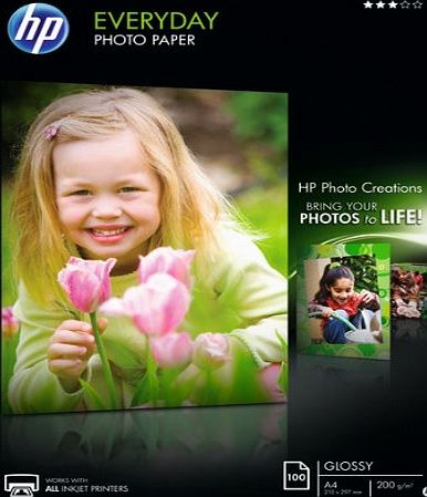 HP Everyday A4 Photo paper, 210 x 297 mm - White, 100 Sheets