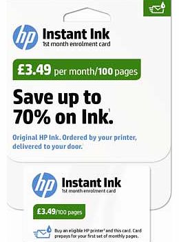 HP Instant Ink Enrolment Card - 100 Page Plan