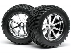 Hpi Goliath Tyre 7 On Blast Whl Chrome with 17mm Hex