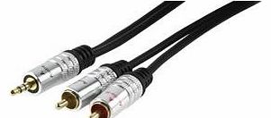 HQ 5m HQ Audio Cable Gold Plated with 5mm Stereo to 2x RCA Male Connector