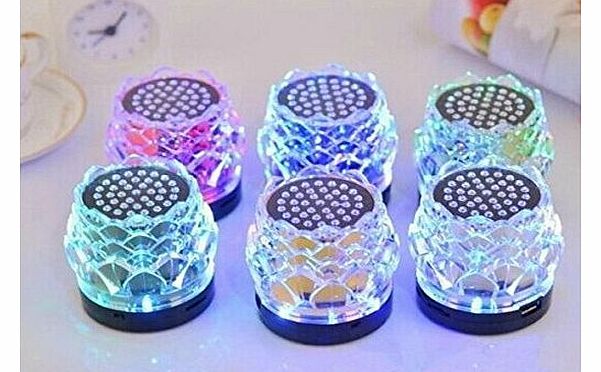 Crystal Lotus Mini Speakers Portable Colorful Flash Wireless Chargeble Outdoor USB Audio