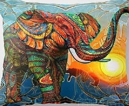 HTT Cotton Velvet Colorful Elephant Design Pillow Case Cushion Cover Home Decoration