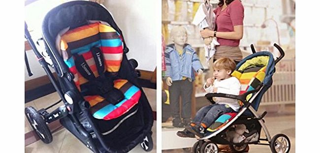 HuaYang Baby Infant Stroller Pushchairs Cushion Colorful Striped Soft Car Seat Pad Mat(Random Color)