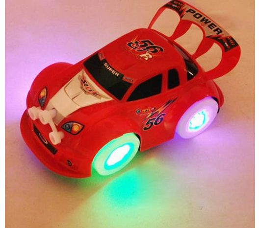 Cool Electric Toy Car Automatic Steering Flashing Music Racing Car(Random Color)