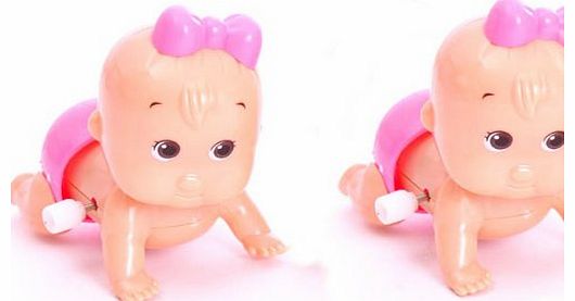  Cute Windup Crawling Crawl Toy Doll Christmas Gift for Baby Kid Child(Girl)