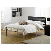 Double Bed Silver Alloy Finish, Black