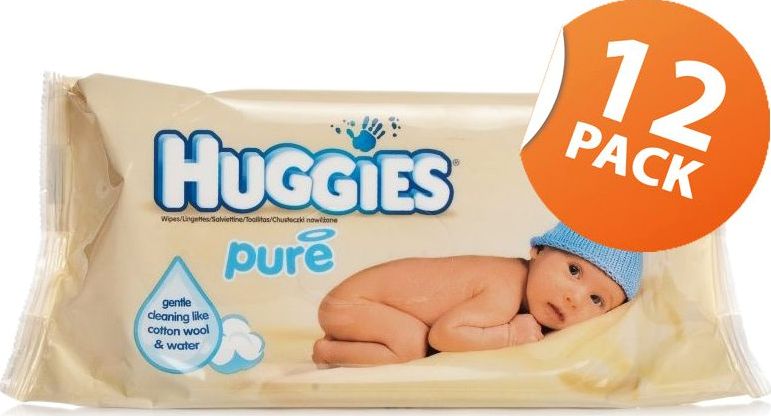 Huggies, 2102[^]0075335 Pure Baby Wipes - 12 Pack