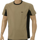 Dark Beige Short Sleeve T-Shirt With Black Trim
