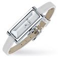 Donna - Ladies`White Thin Leather Band Watch