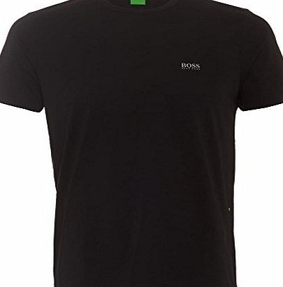 Hugo Boss Green Mens Tee Black Regular Fit Crew Neck T-Shirt Black L