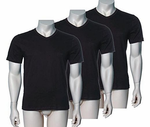 Mens 3-Pack V Neck XXL 3 X Black T-Shirt Colour 001 Before