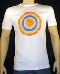 Mens White Cotton Target T-Shirt (Orange Label)