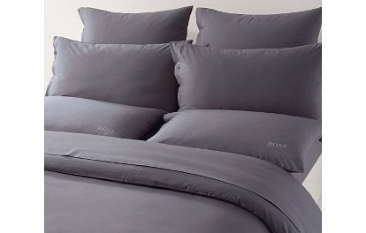 Hugo Boss Plain Dye Bedding Charcoal Fitted Sheets Single