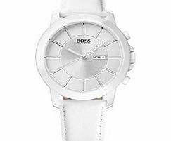 Hugo Boss White leather strap watch
