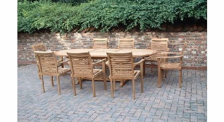 Humber Imports MONTE CARLO BY Humber Imports 17 PIECE GRADE A TEAK DINING SET NEW 2015 MODEL
