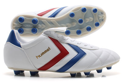 Hummel Football Boots Hummel Old School Stars FG Football Boots White/Blue/Red