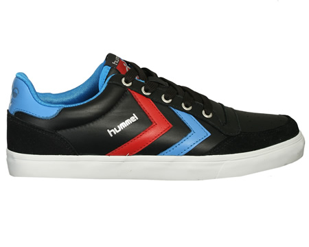 Hummel Stadil Low Black/Red/Blue Leather Trainers