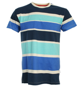 Jakato Blue, Aqua and Cream Stripe T-Shirt