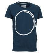 Humor Regula Marine Blue T-Shirt with White Logo