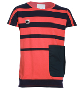 Skibo Navy and Pink Stripe T-Shirt