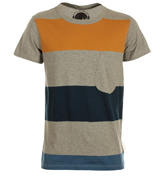 Vio Grey and Mustard Brown T-Shirt