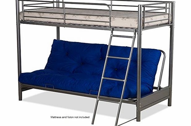 Humza Amani FUTON BUNK BED (FRAME ONLY) IN SILVER METAL FINISH