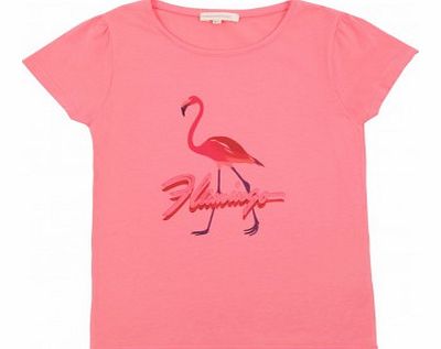 Pleated Flamingo T-shirt Coral `2 years,4