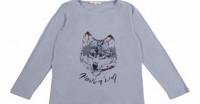 Hundred Pieces Wolf T-Shirt Blue `2 years,4 years,6 years,8