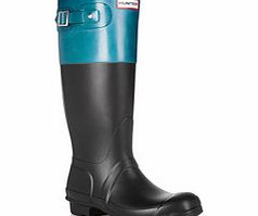 Hunter Black and blue matte Wellington boots