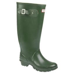 Hunter Female Huntress Textile Lining Comfort Calf Knee Boots in Green