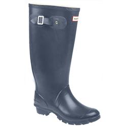 Hunter Female Huntress Textile Lining Comfort Calf Knee Boots in Navy