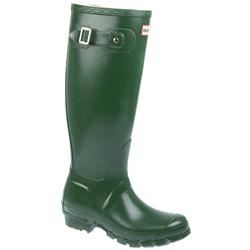 Female Original Textile Lining Comfort Calf Knee Boots in Green