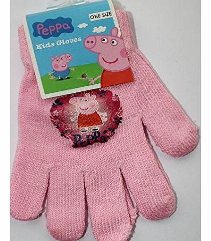 Hunter One Pair Of Peppa Pig Girls Kids Gloves One Size Pink