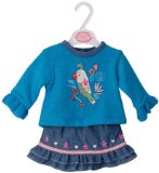 Blue Knitted Parrot Top and Denim Skirt - Petite Dolls 16/18