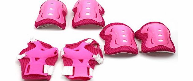 HuntGold New Baby Kid Roller Skating Skateboard Knee Elbow Wrist Protector Guard Pad Gear(pink)