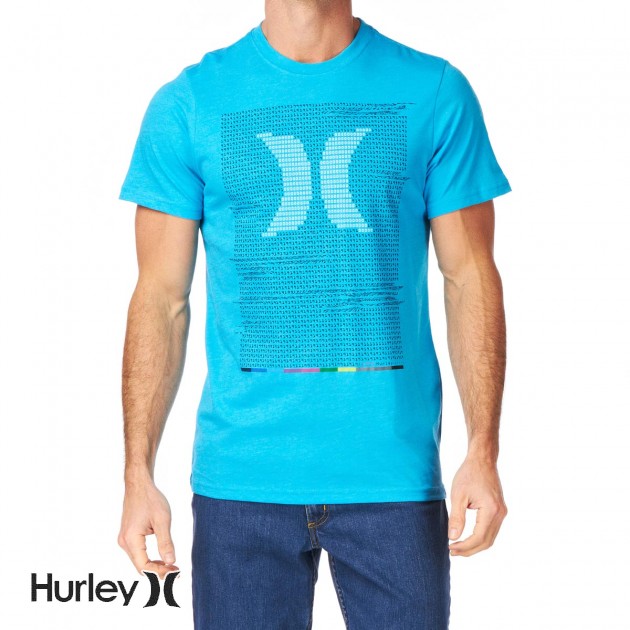 Mens Hurley Code T-Shirt - Heather Cyan