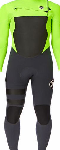 Hurley Mens Hurley Fusion 4/3mm Chest Zip Wetsuit -