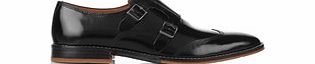 Hush Puppies Black patent leather monk strap shoes
